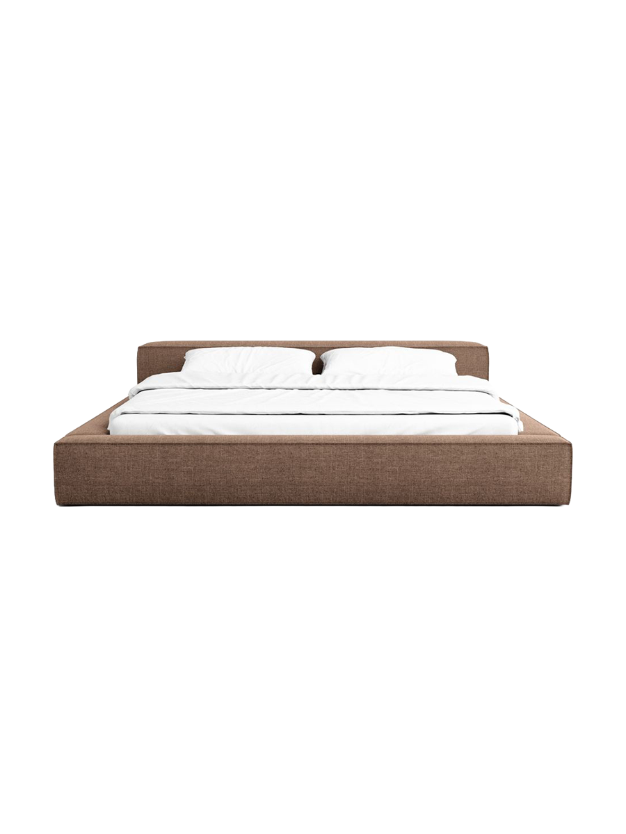 
Design Polsterbett „Alessa“ mit Ablagefach, Webstoff Braun - 140 x 200 cm