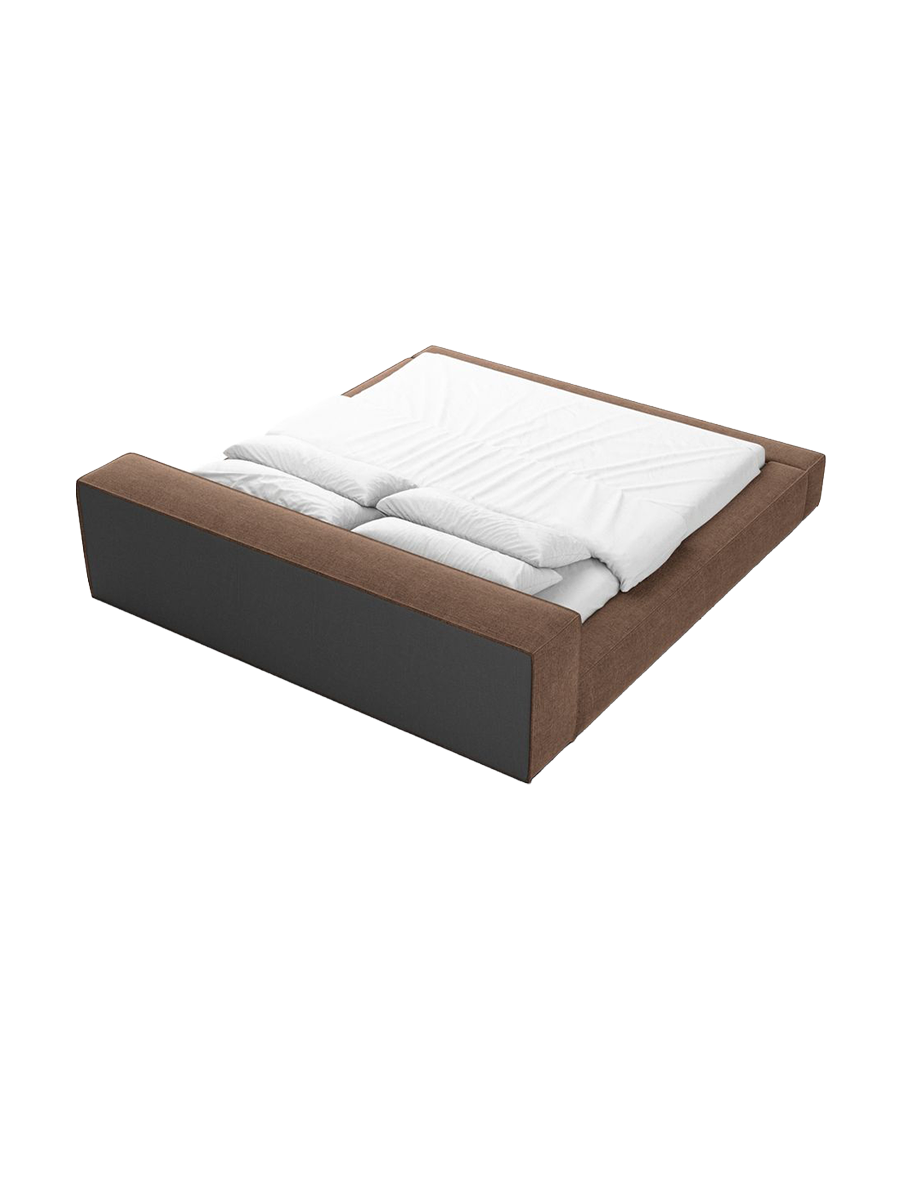 
Design Polsterbett „Alessa“ mit Ablagefach, Webstoff Braun - 140 x 200 cm
