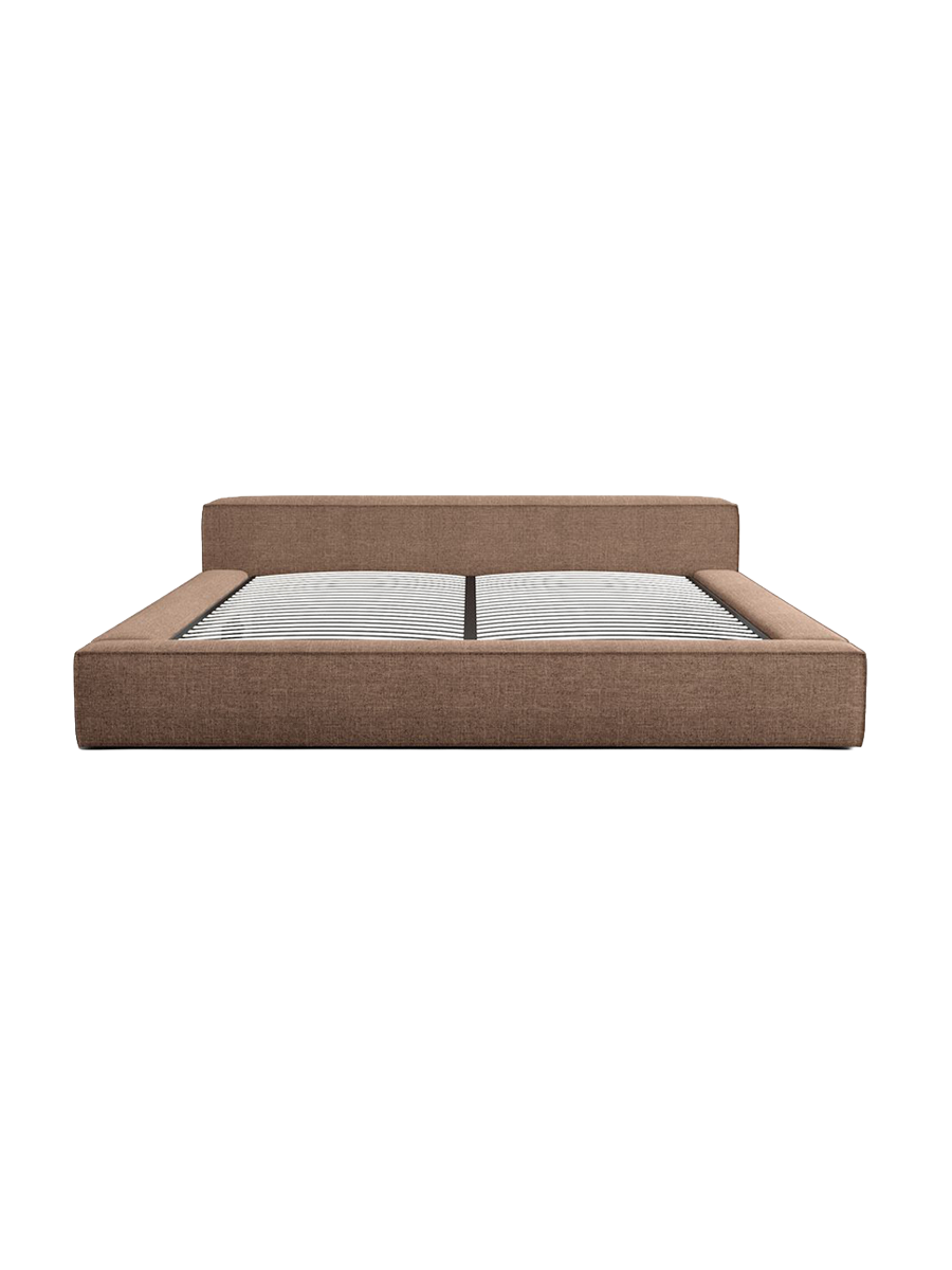 
Design Polsterbett „Alessa“ mit Ablagefach, Webstoff Braun - 140 x 200 cm