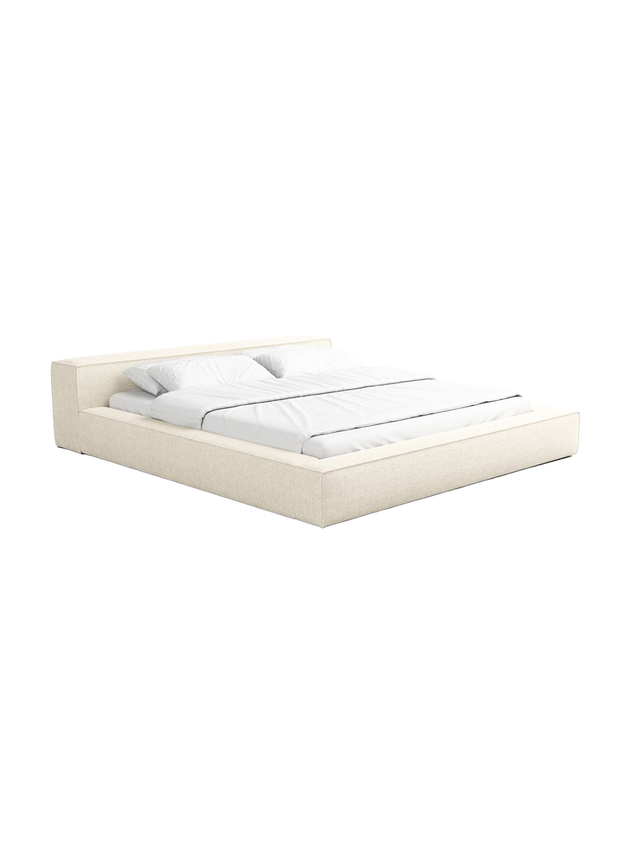 
Design Polsterbett „Alessa“ mit Ablagefach, Webstoff Cream - 140 x 200 cm