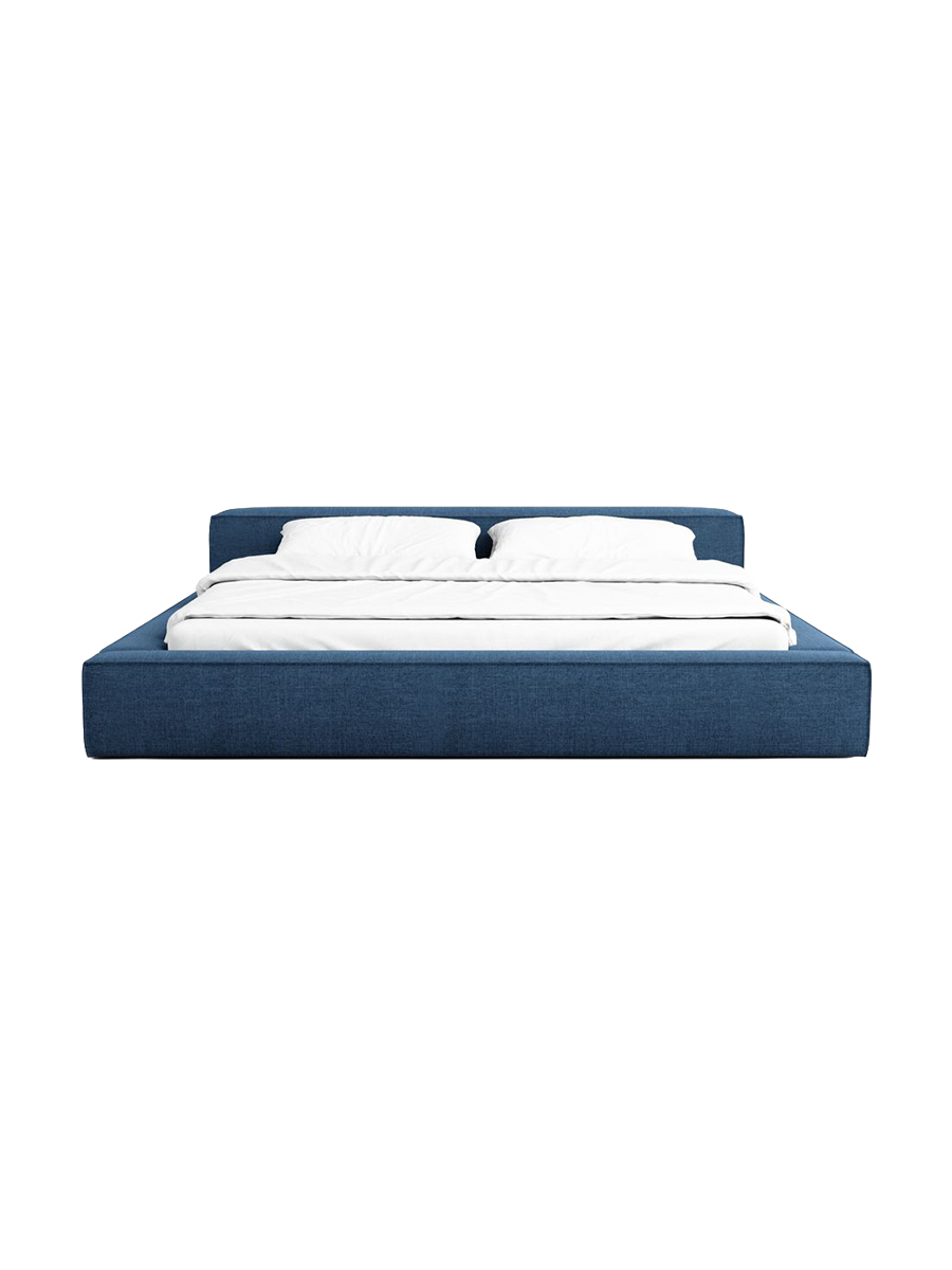 
Design Polsterbett „Alessa“ mit Ablagefach, Webstoff Dunkelblau - 140 x 200 cm