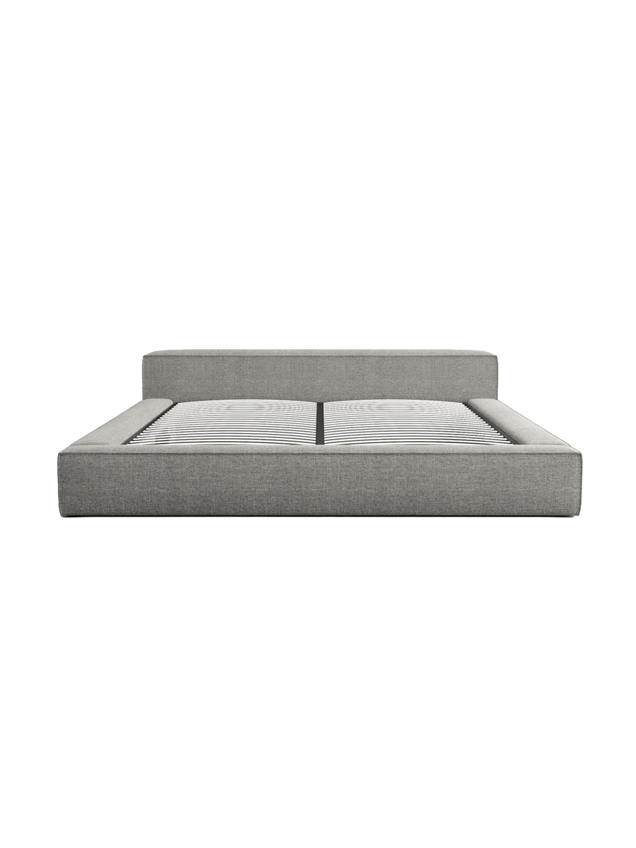 
Design Polsterbett „Alessa“ mit Ablagefach, Webstoff Grau - 140 x 200 cm