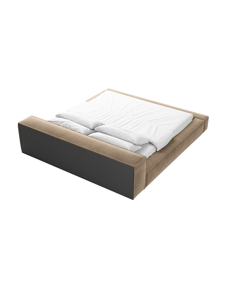 
Design Polsterbett „Alessa“ mit Ablagefach, Samt Braun - 140 x 200 cm