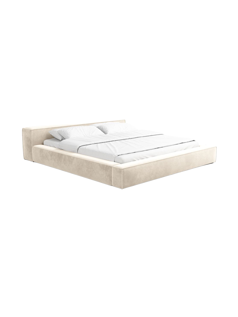 
Design Polsterbett „Alessa“ mit Ablagefach, Samt Cream - 140 x 200 cm