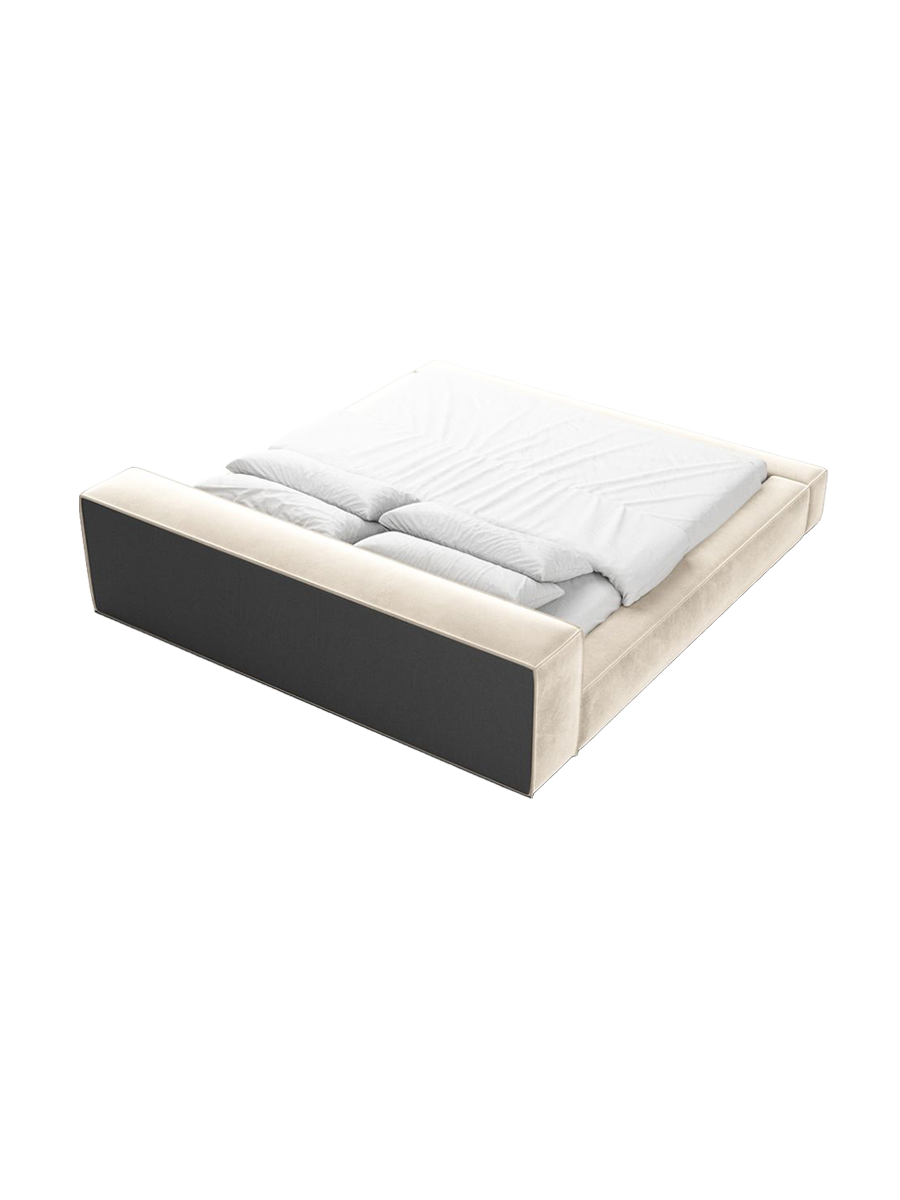 
Design Polsterbett „Alessa“ mit Ablagefach, Samt Cream - 140 x 200 cm