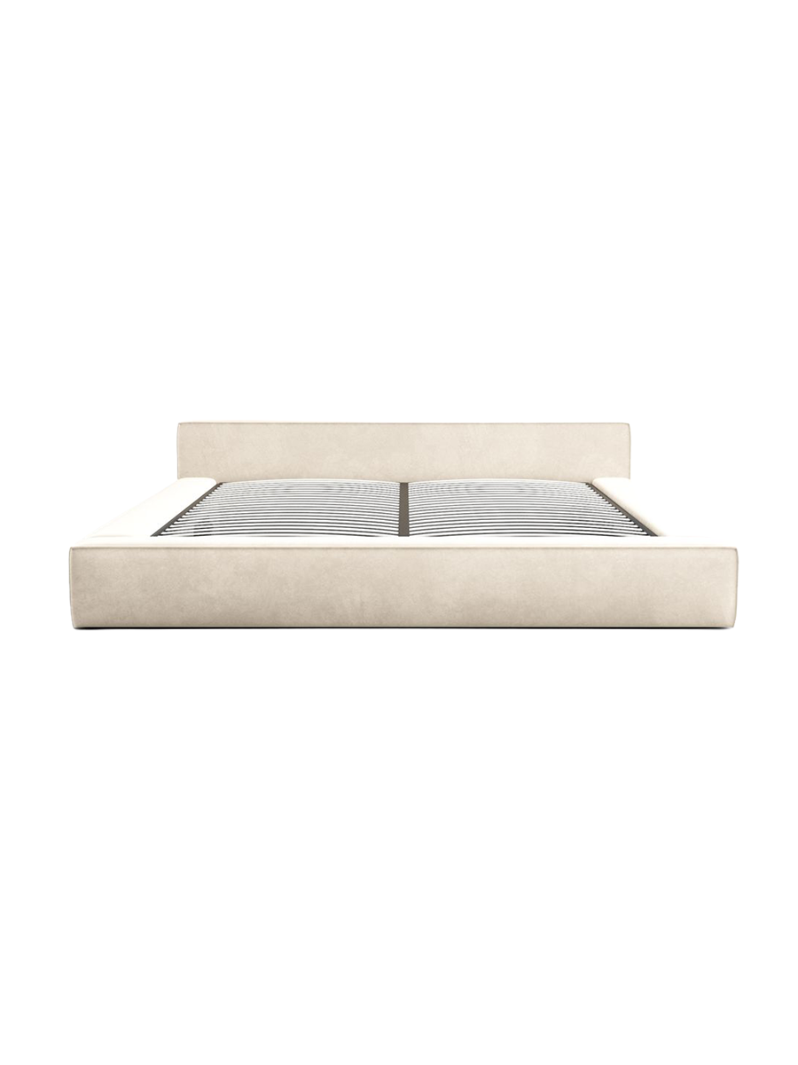 
Design Polsterbett „Alessa“ mit Ablagefach, Samt Cream - 140 x 200 cm