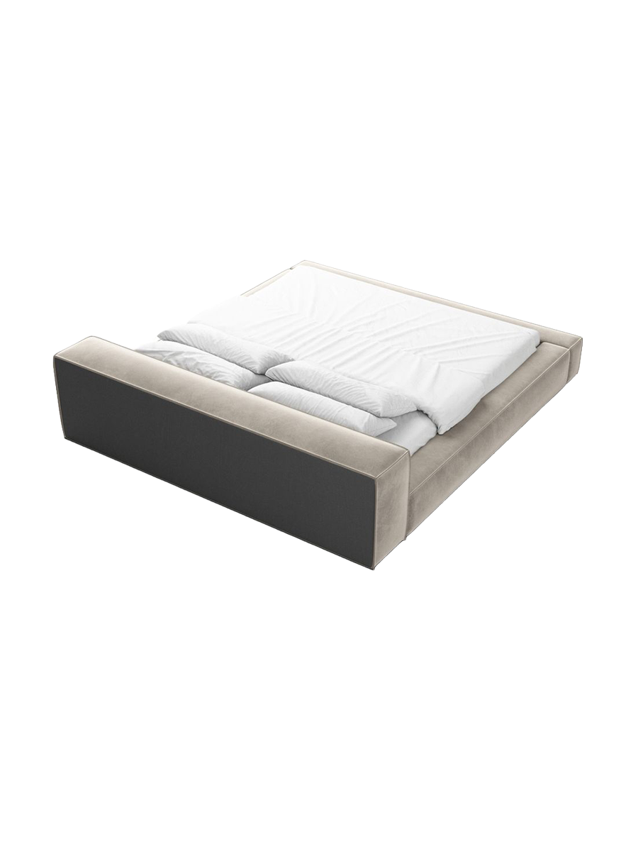 
Design Polsterbett „Alessa“ mit Ablagefach, Samt Beige dunkel - 140 x 200 cm