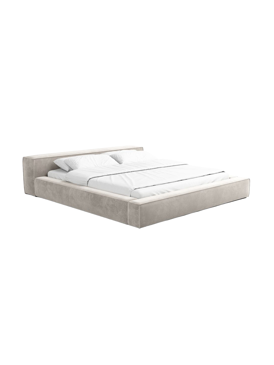 
Design Polsterbett „Alessa“ mit Ablagefach, Samt Sand - 140 x 200 cm