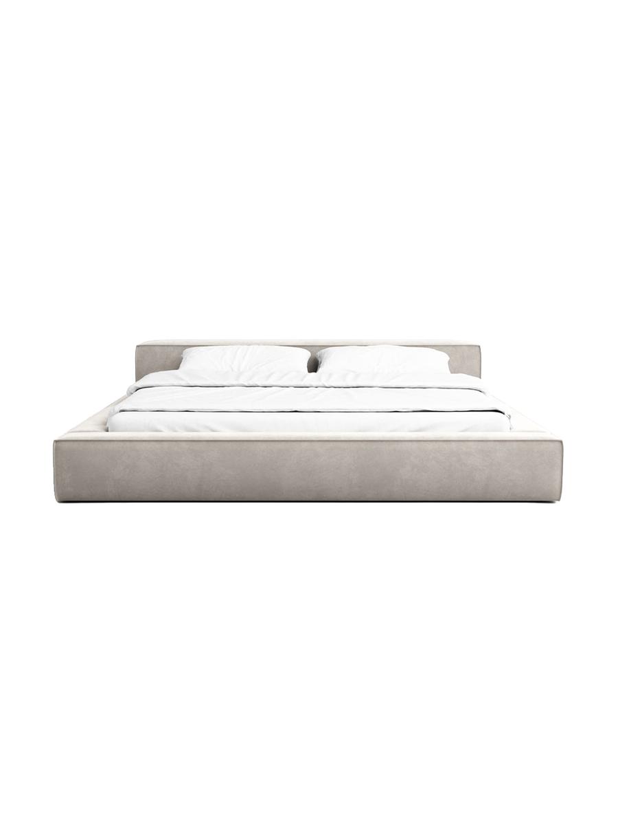 
Design Polsterbett „Alessa“ mit Ablagefach, Samt Sand - 140 x 200 cm