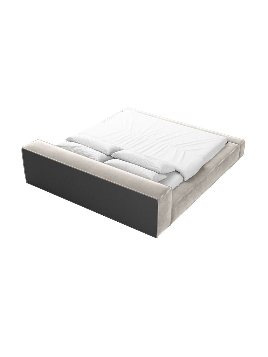
Design Polsterbett „Alessa“ mit Ablagefach, Samt Sand - 140 x 200 cm