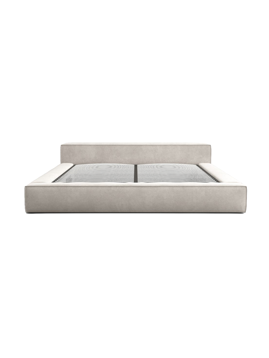 
Design Polsterbett „Alessa“ mit Ablagefach, Samt Sand - 140 x 200 cm