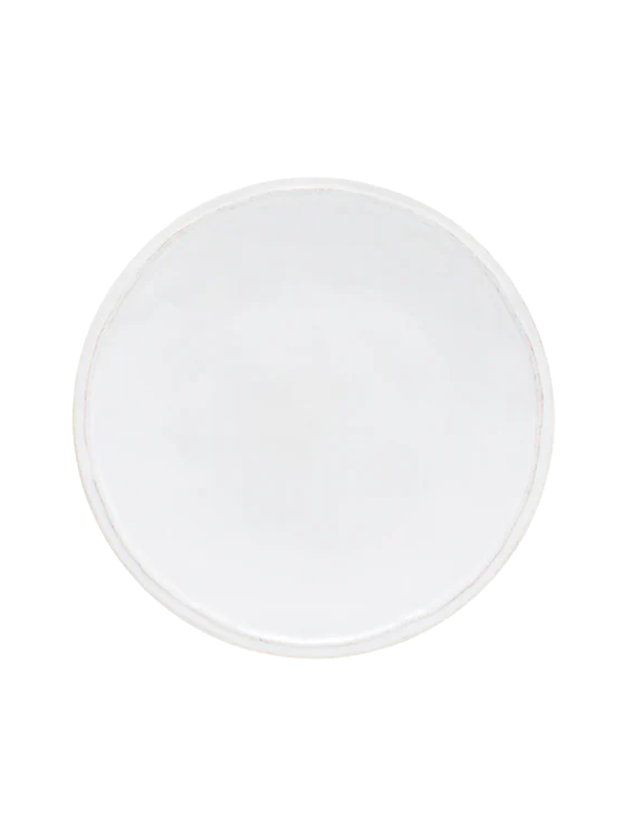 
Assiette à salade et dessert artisanale "Fontana" - Blanc