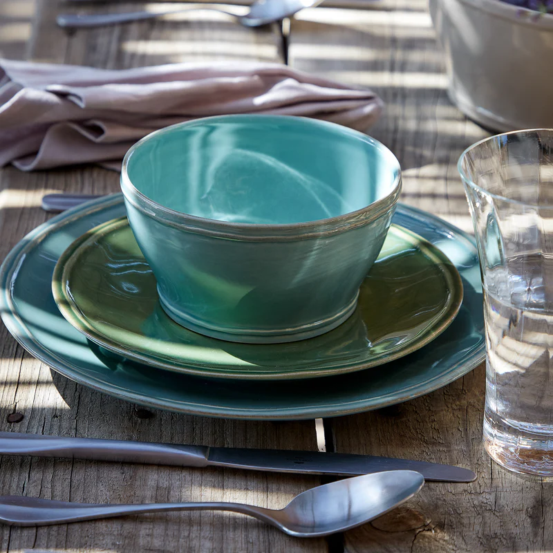 
Bol à soupe et à céréales fait main « Fontana » - Turquoise