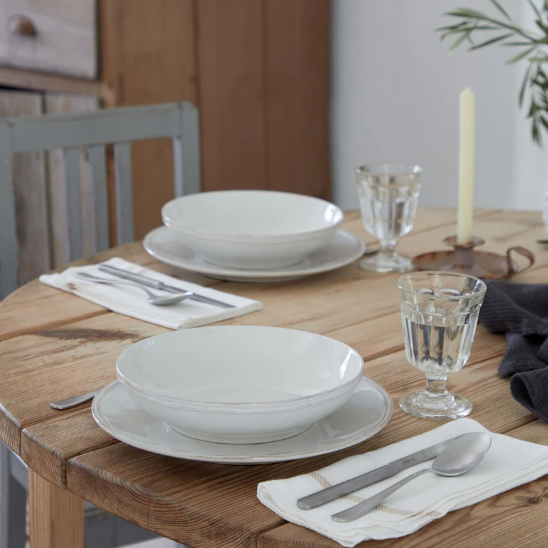 
Assiette creuse et à pâtes artisanale « Fontana » - Blanc