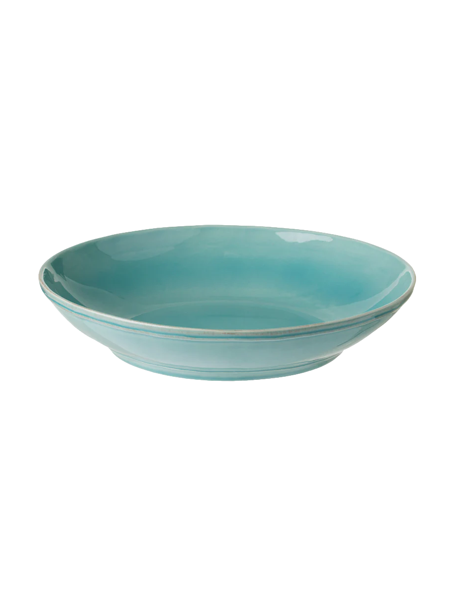 
Plat à pâtes et de service fait main « Fontana » - Turquoise