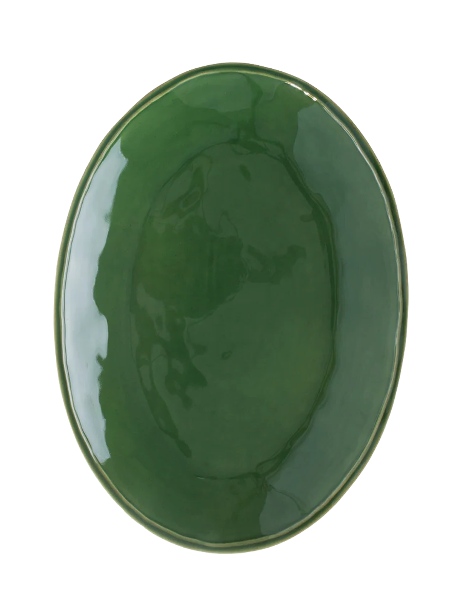
Handcrafted Serving Platter "Fontana" - Forest Green