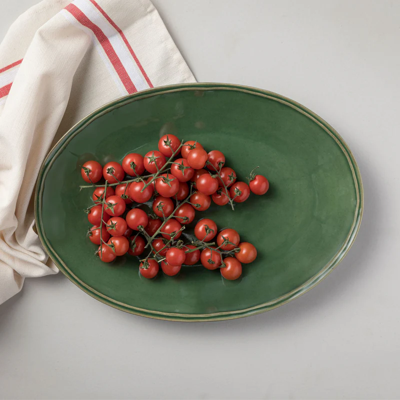 
Handcrafted Serving Platter "Fontana" - Forest Green