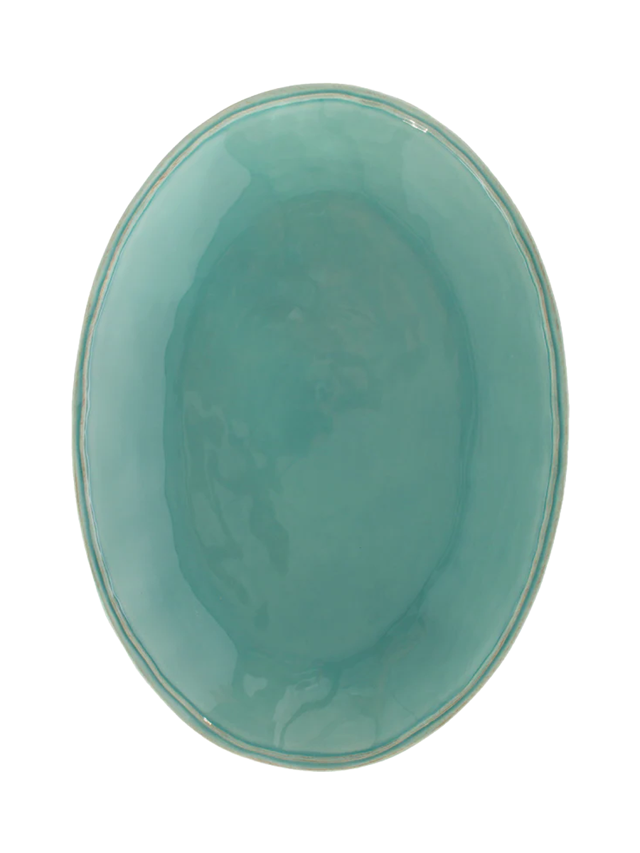 
Handcrafted Serving Platter "Fontana" - Turquoise