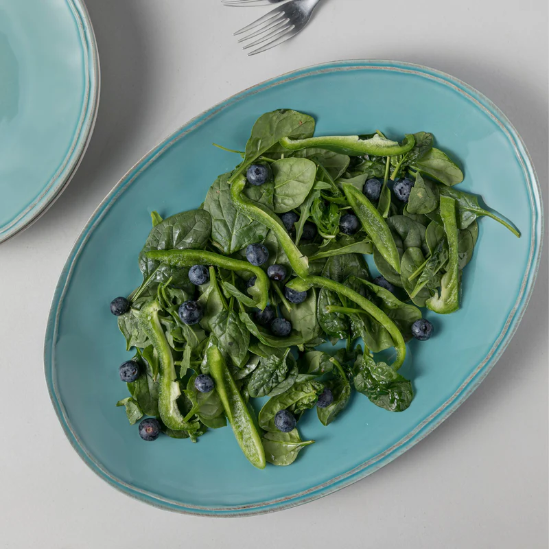 
Handcrafted Serving Platter "Fontana" - Turquoise