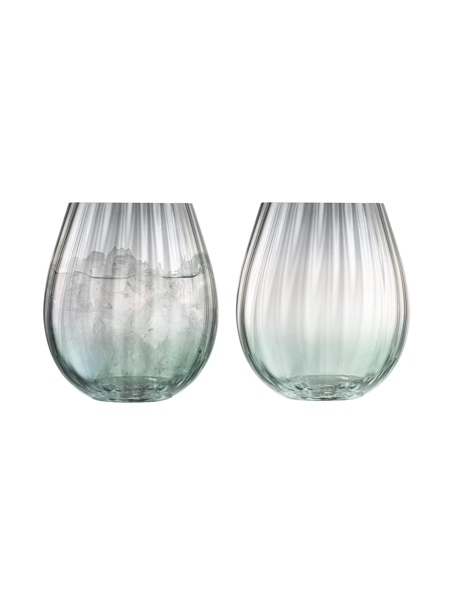 
Mouth-blown glasses "Dusk", set of 2 - Green