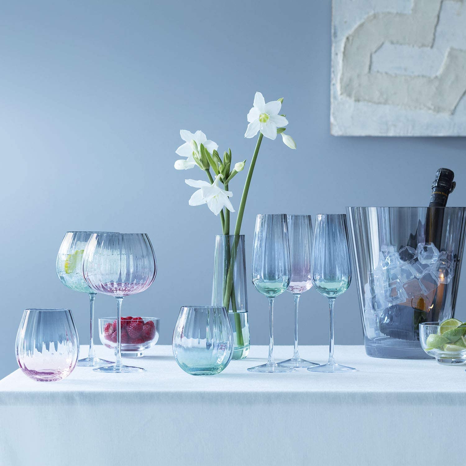 
Mouth-blown glasses "Dusk", set of 2 - Green