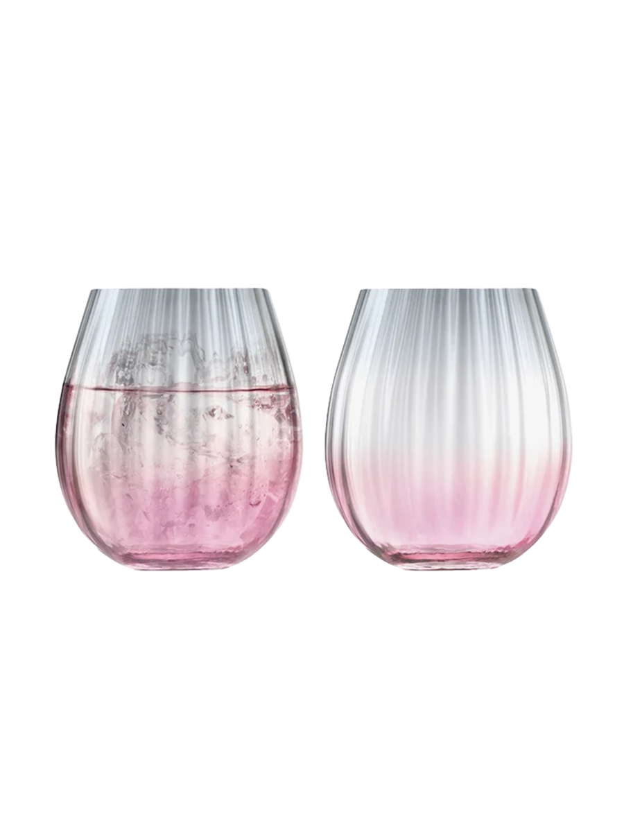 
Mouth-blown glasses "Dusk", set of 2 - Pink