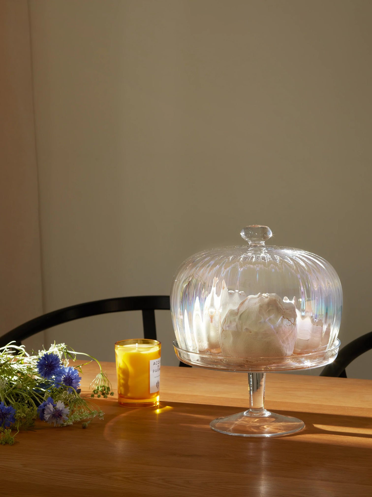 
Handmade Designer Cake Stand "Pearl" with Dome Ø27cm / 31cm