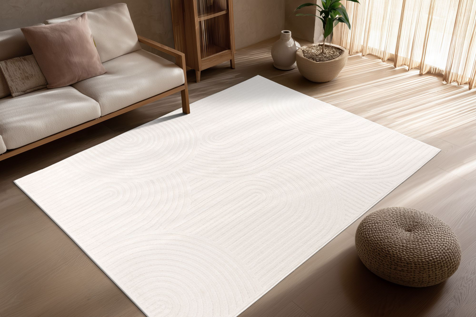 
Designer Rug "Gala 300" - Ivory - 80 x 150 cm