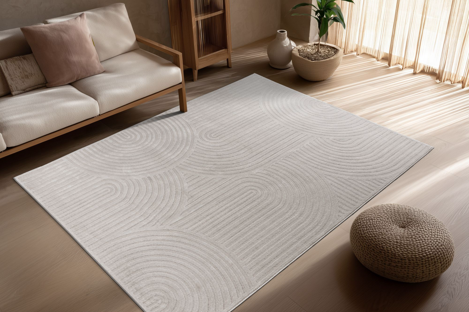 
Designer Rug "Gala 300" - Silver - 80 x 150 cm