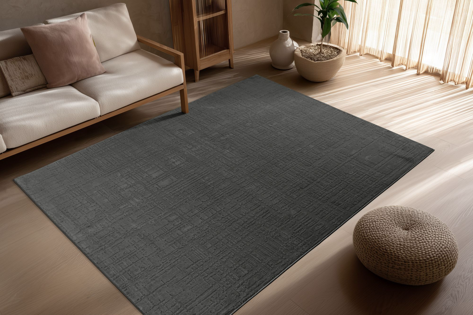 
Designer Rug "Gala 301" - Dark Grey - 80 x 150 cm
