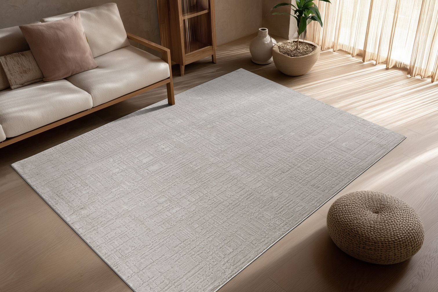 
Designer Rug "Gala 301" - Silver - 80 x 150 cm