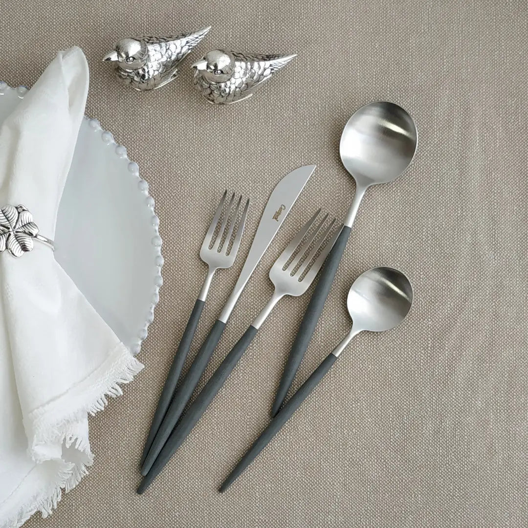 
Cutipol "Goa Black Silver" 30-Piece Cutlery Set