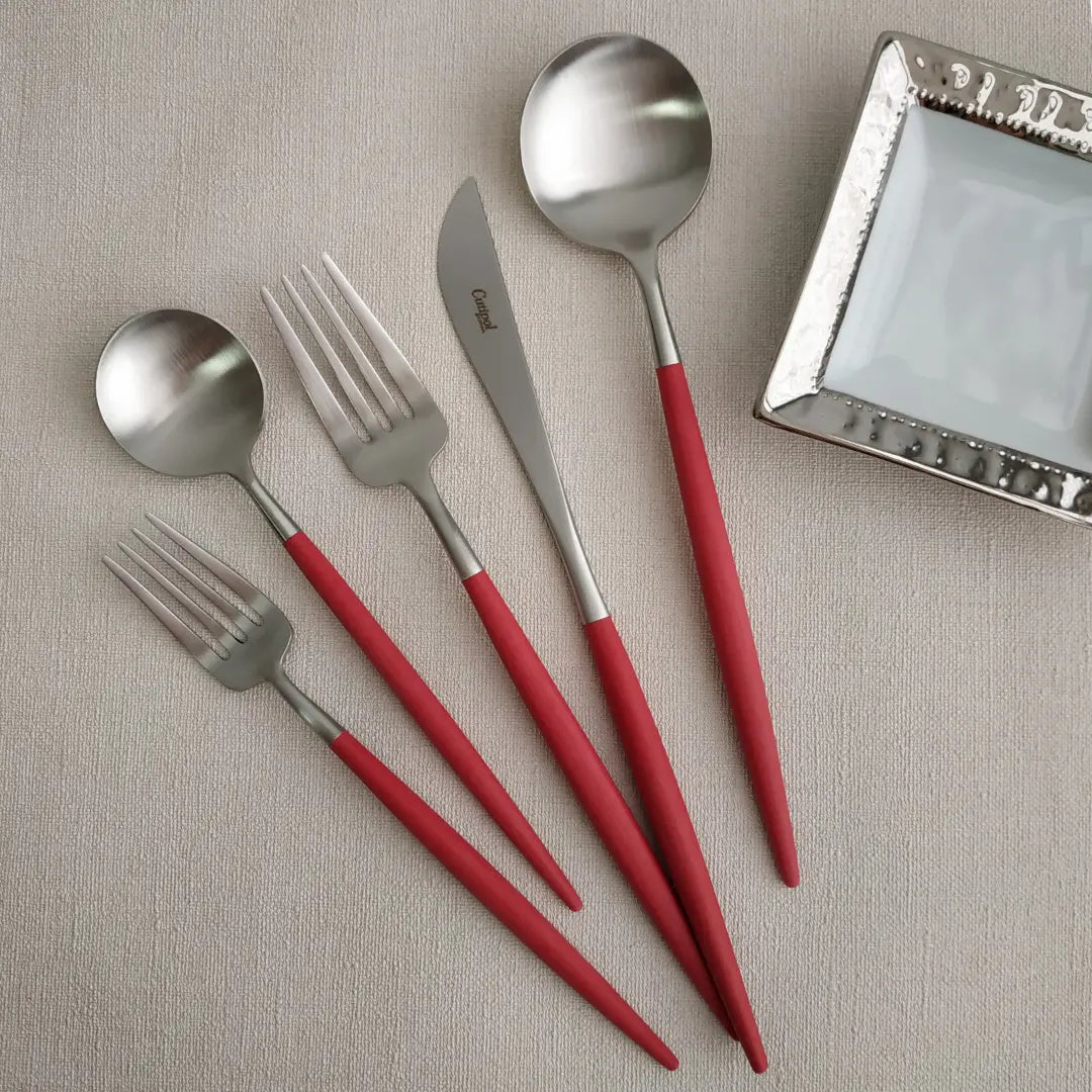 
Cutipol "Goa Red Silver" Cutlery Set, 30-piece