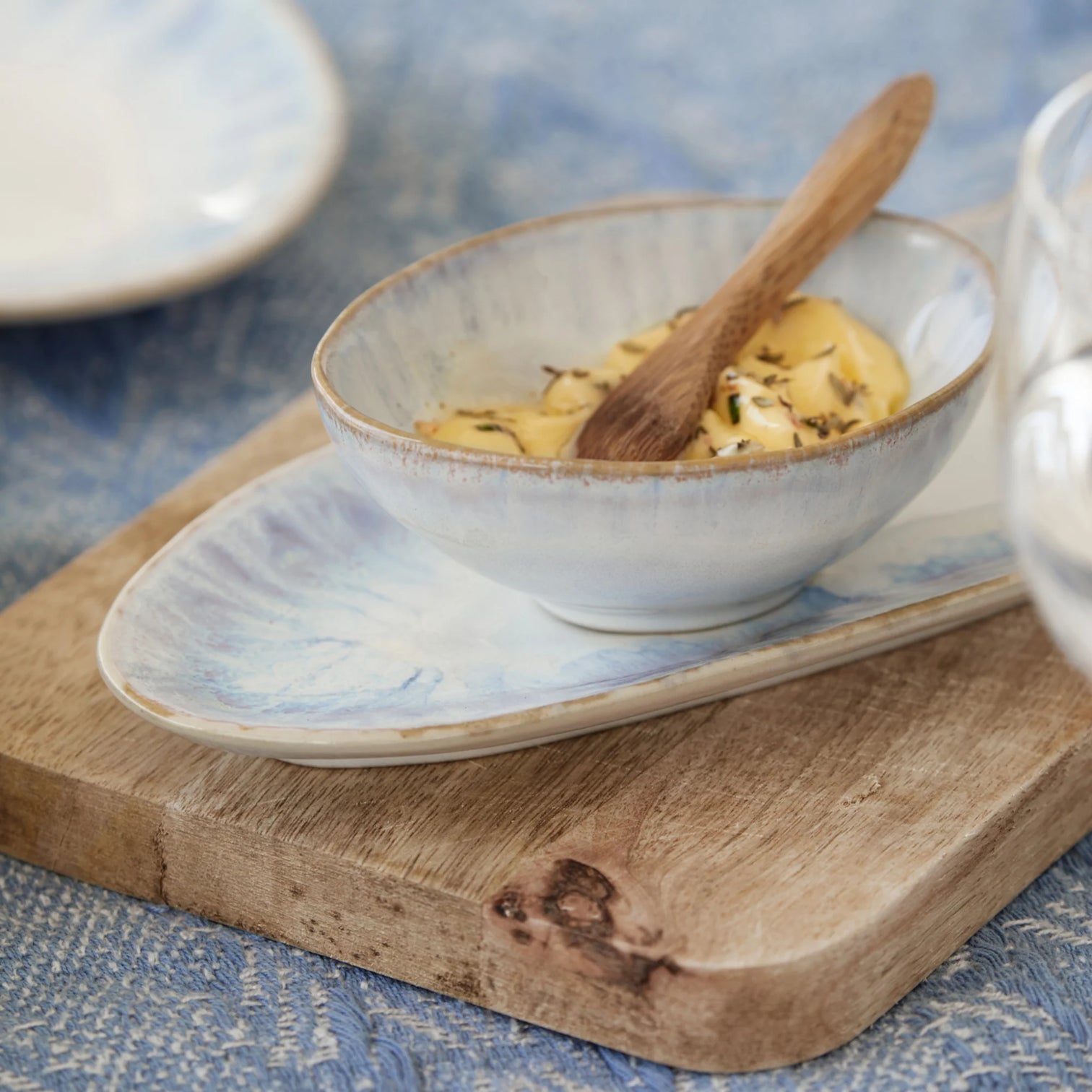 
Handmade Oval Serving Dish "Brisa" - Blue