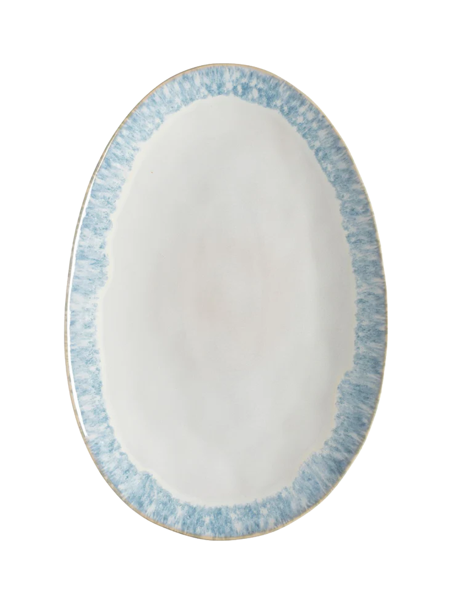 
Large, oval serving platter "Brisa", handmade - Blue