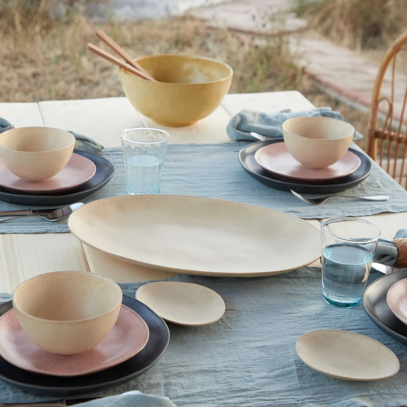 
Handmade Serving Platter "Livia" - Champagne yellow
