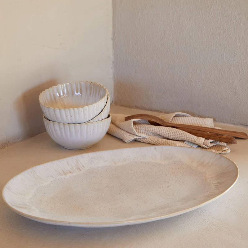 
Handcrafted Serving Platter "Eivissa" - Sand Beige / Large