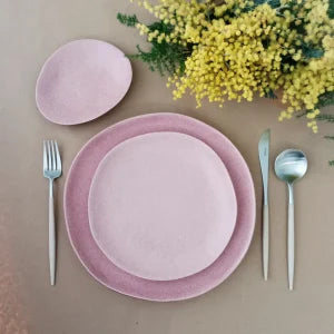 
Handmade Bread & Appetizer Plate "Livia" - Mauve Pink
