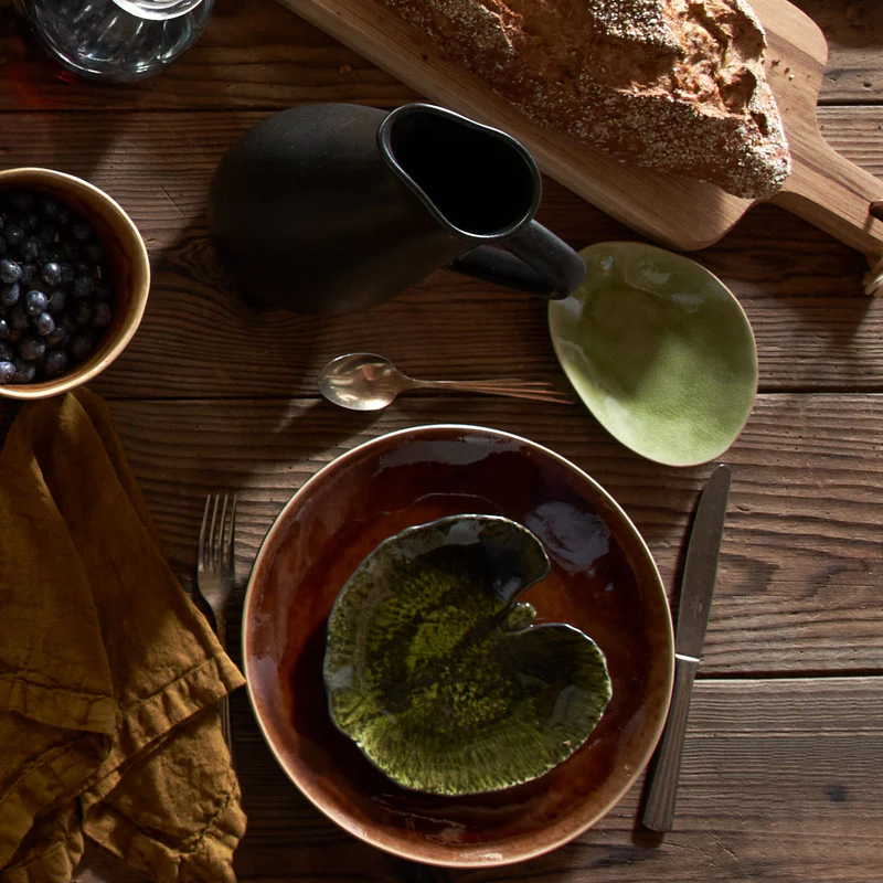 
Assiette à pain et apéritif artisanale « Riviera » - Vert Frais
