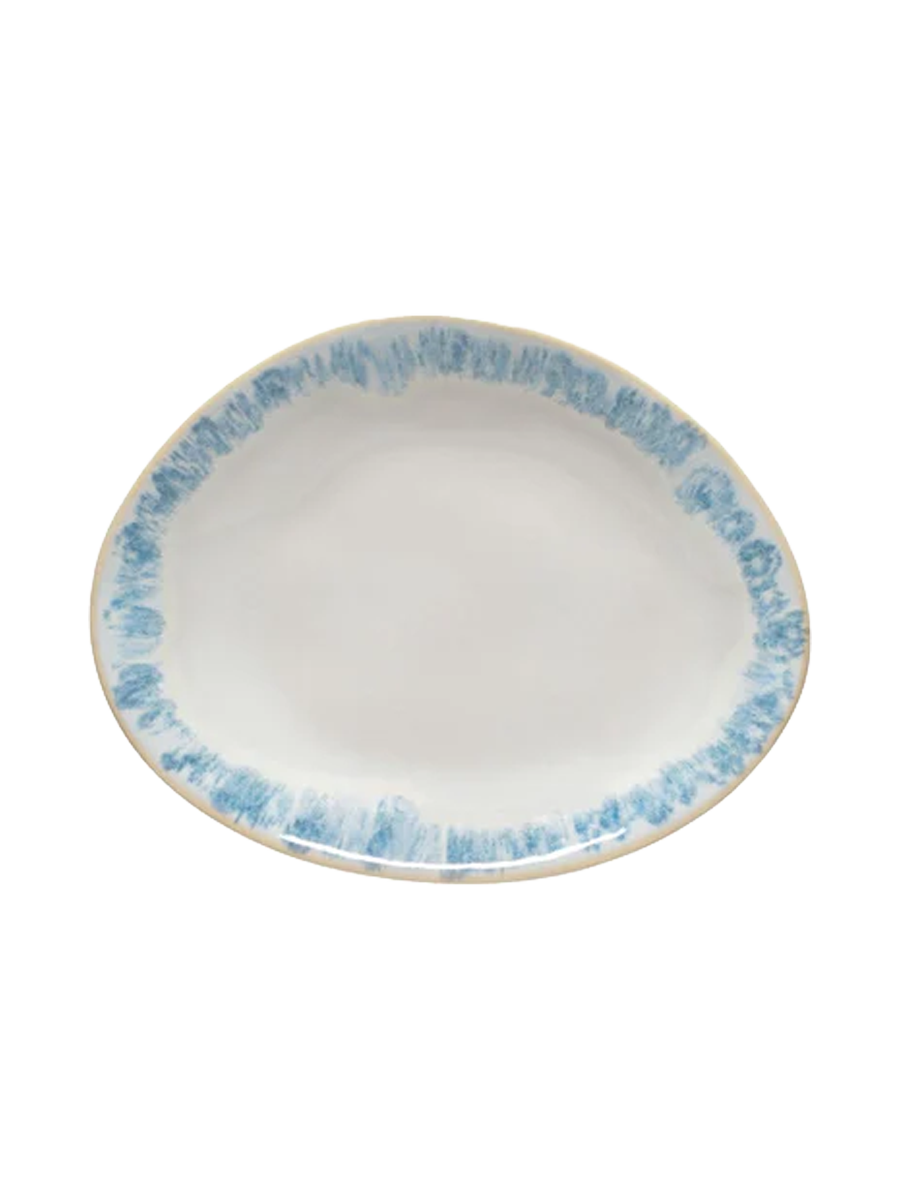 
Handmade, Oval Salad/Dessert Plate "Brisa" - Blue