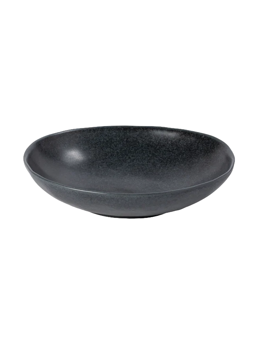 
Assiettes creuses et à pâtes artisanales « Livia » - Noir mat