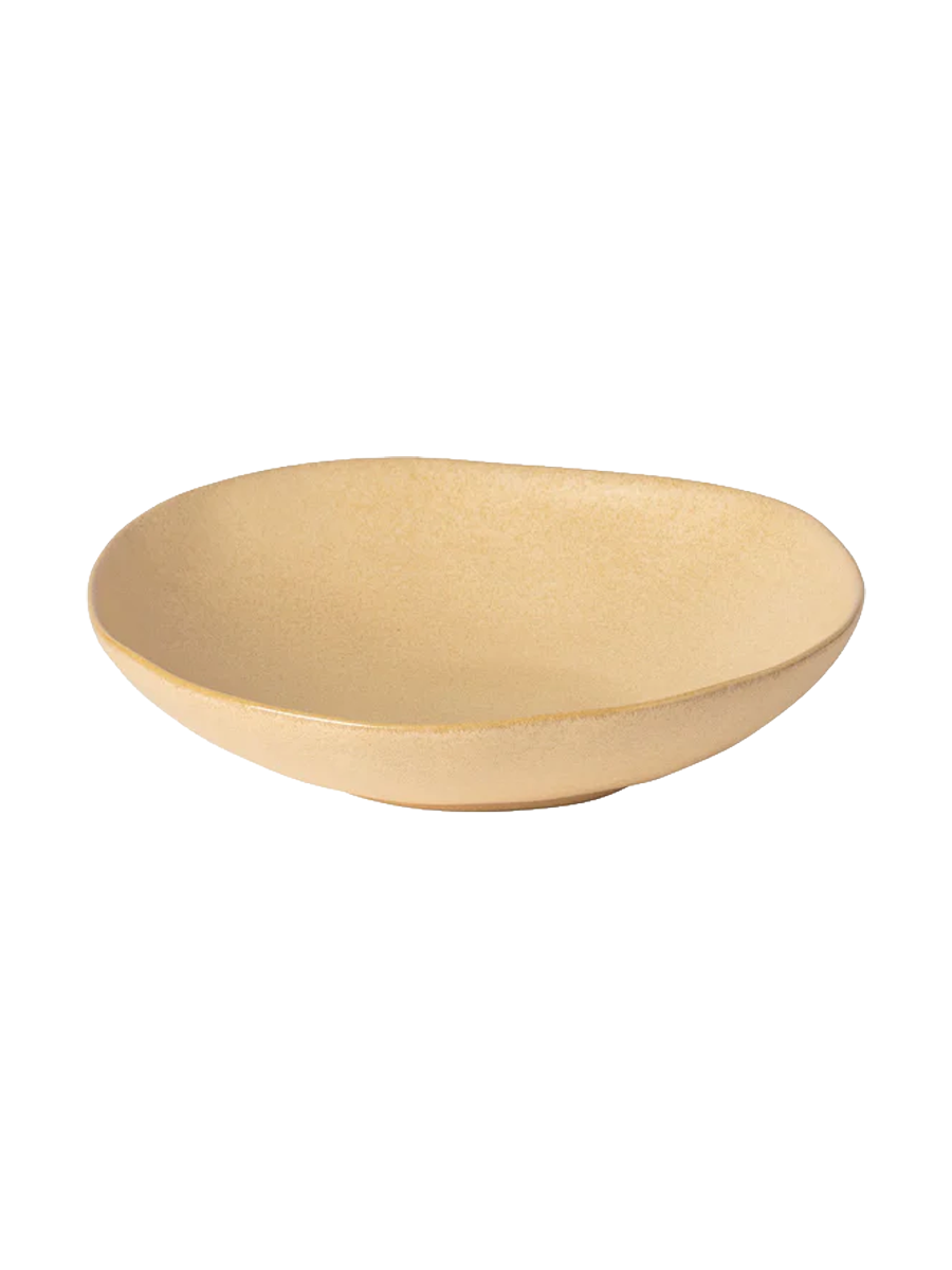
Assiettes creuses et à pâtes artisanales « Livia » - Jaune champagne