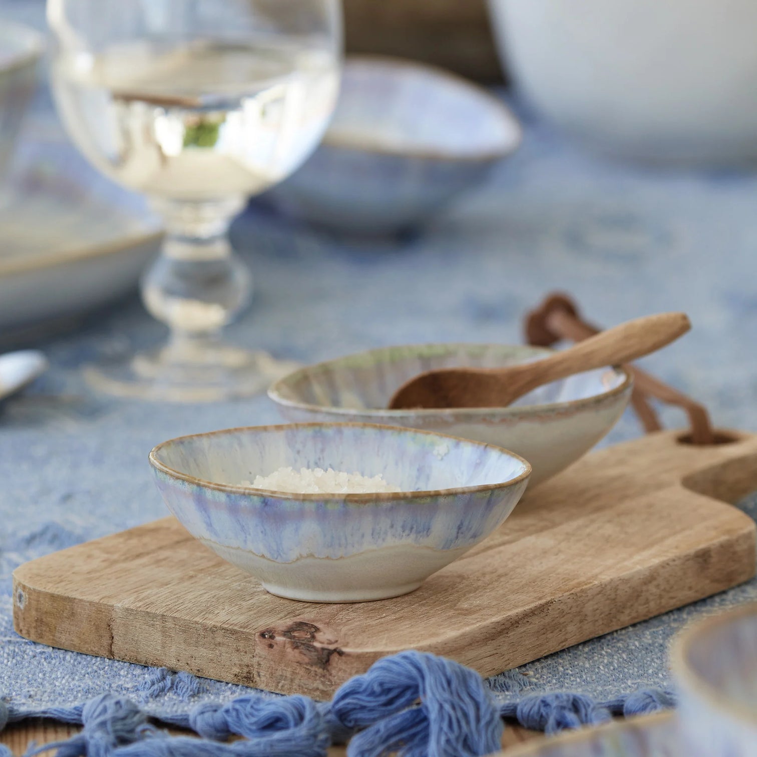 
Handmade Dip & Butter Dish "Brisa" - Blue / 10.3 x 7.9 cm, 80 ml