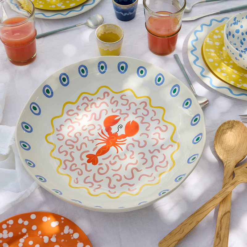 
Handmade Serving & Pasta Bowl "Summer Bliss Lobster"