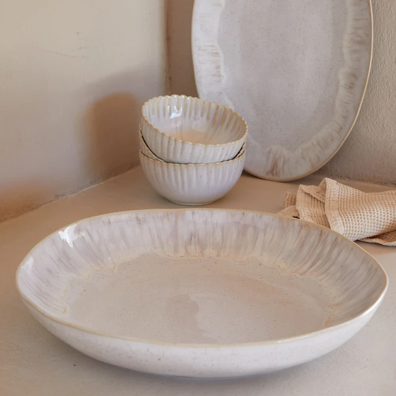 
Large, handmade pasta & serving bowl "Eivissa" - Sand Beige