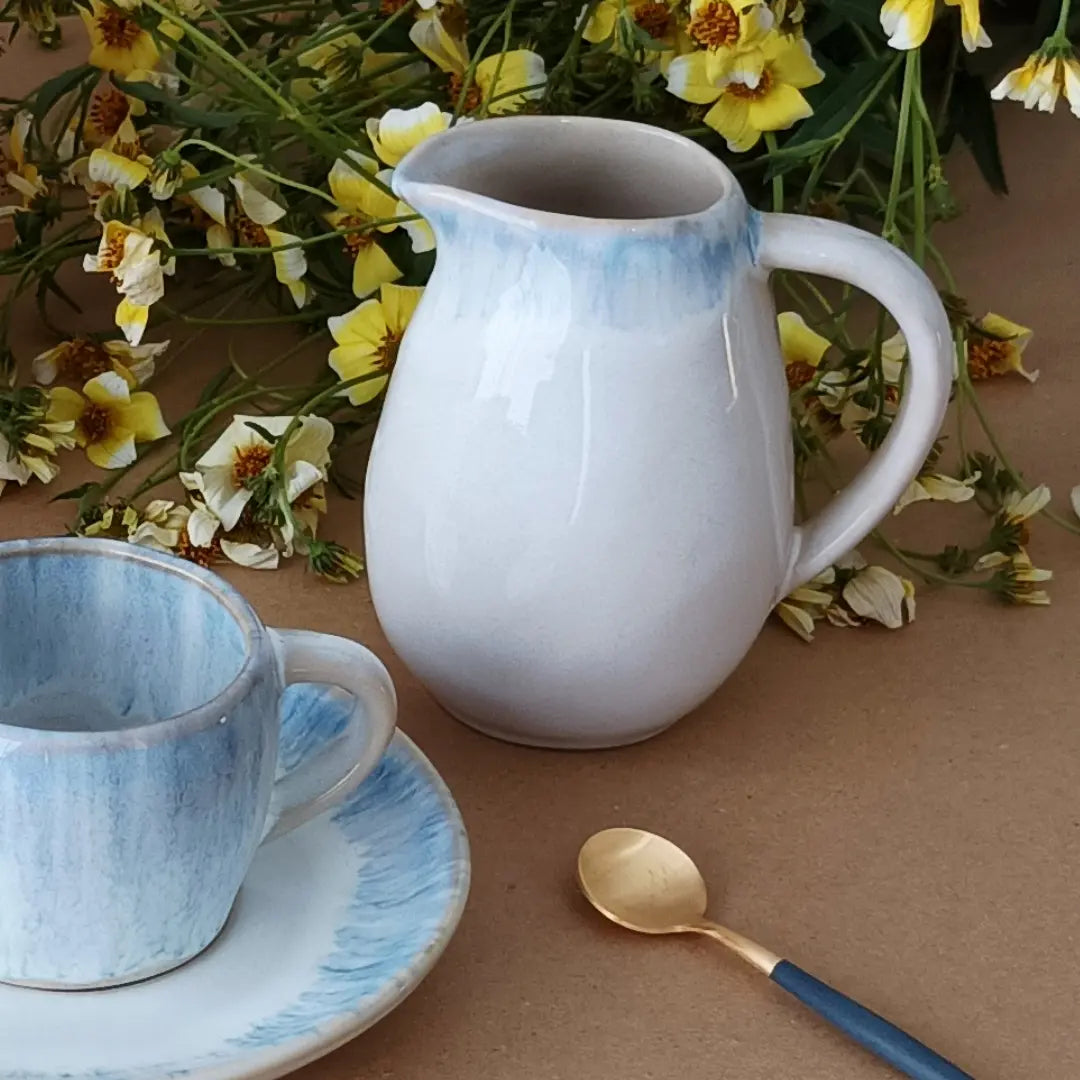 
Handmade Milk Jug "Brisa" - Blue