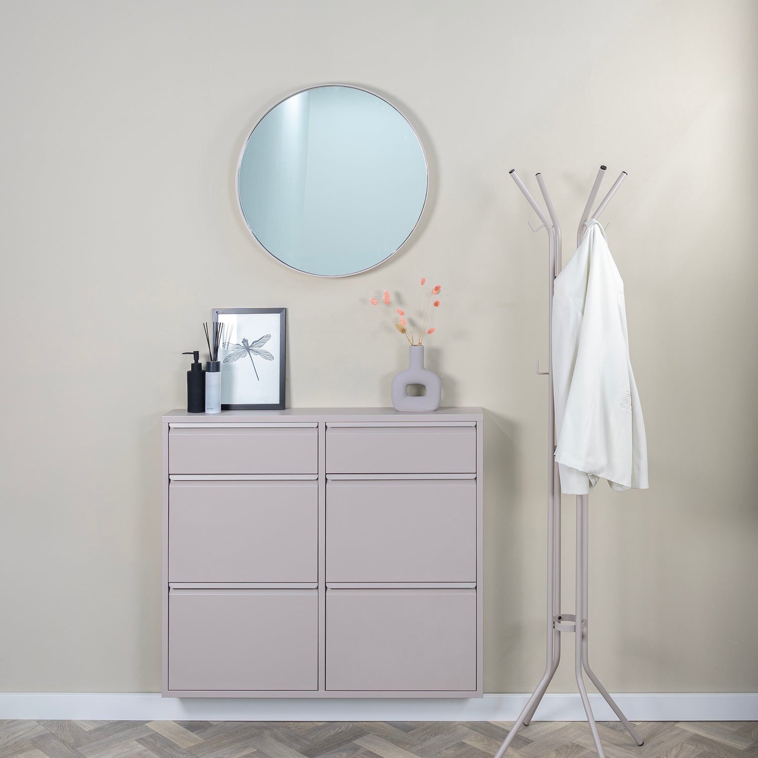 
Portemanteau design « Jessy » - Taupe soyeux