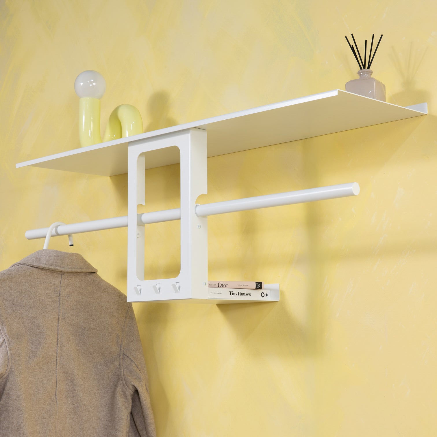 
Designer wall coat rack "Luno Small 100" - White