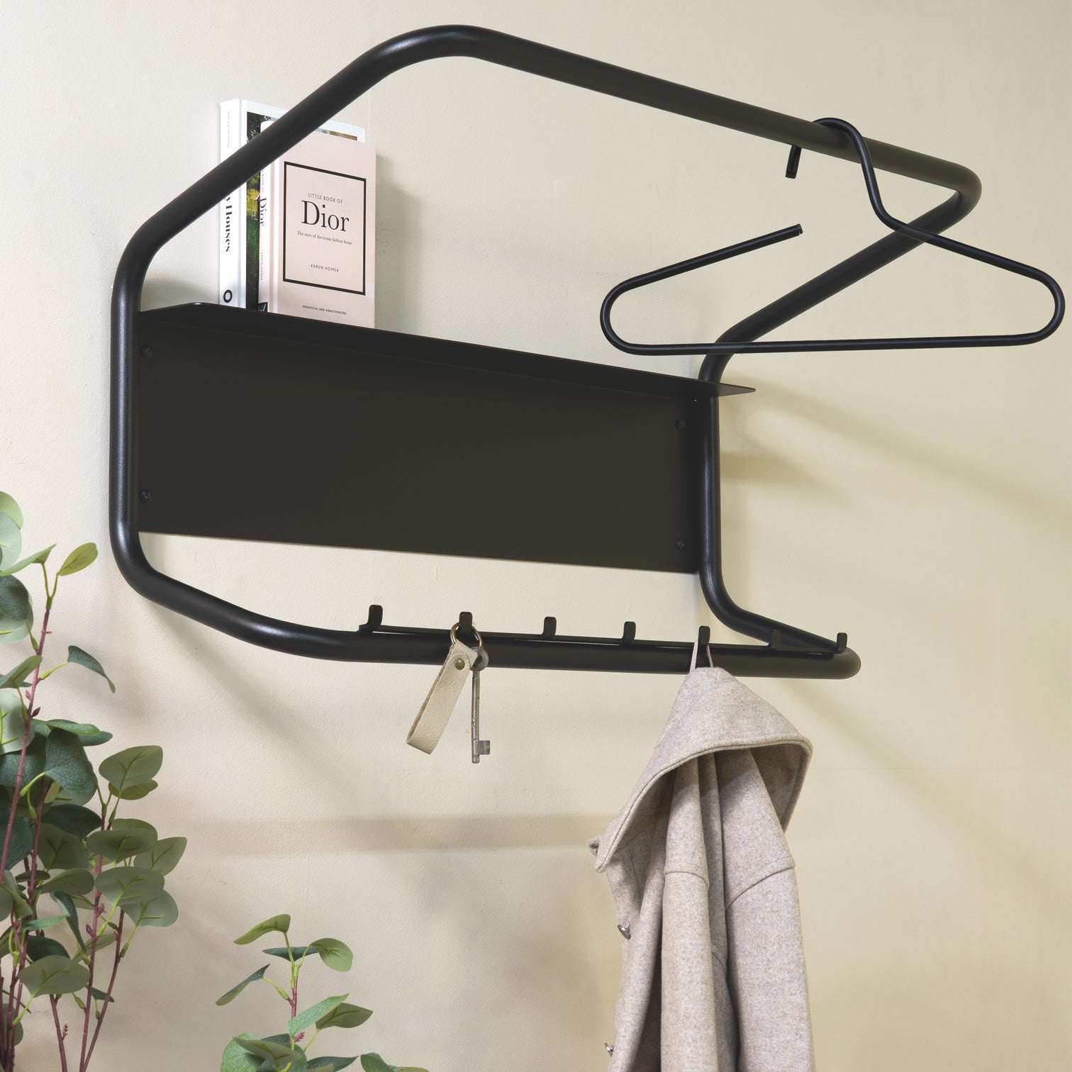 
Designer wall coat rack "Flux" - Black