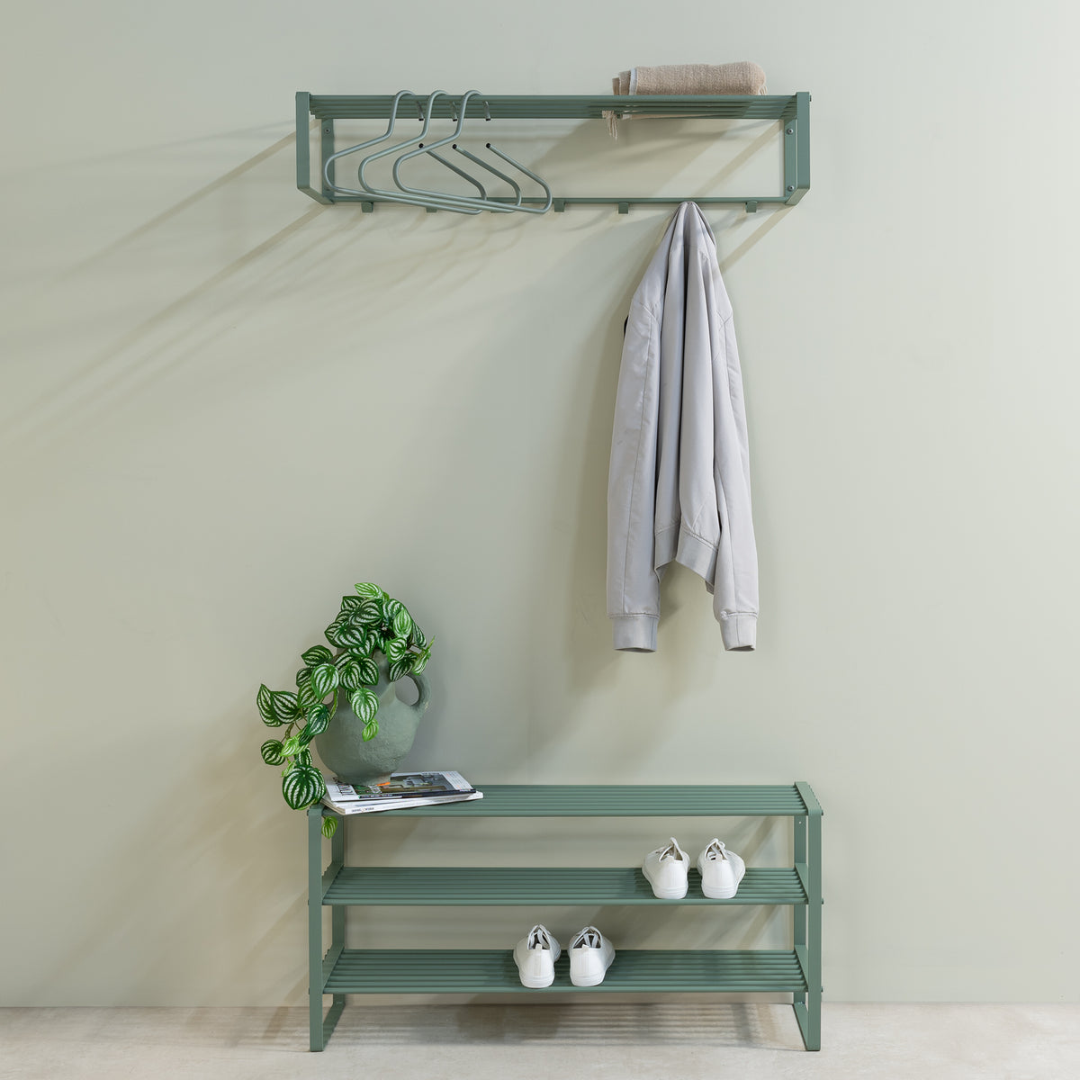 
Design Wandgarderobe „Rex 2 XL“ - Dusty Green